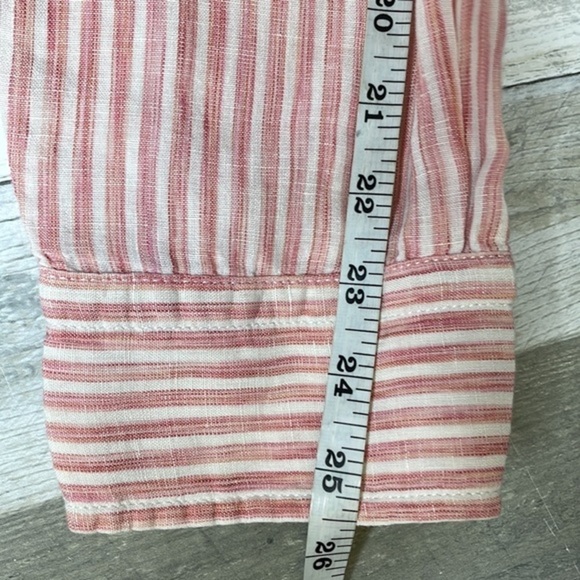 TOMMY Bahama 100% linen red/pink and white striped long sleeve button down. XL - Picture 12 of 13